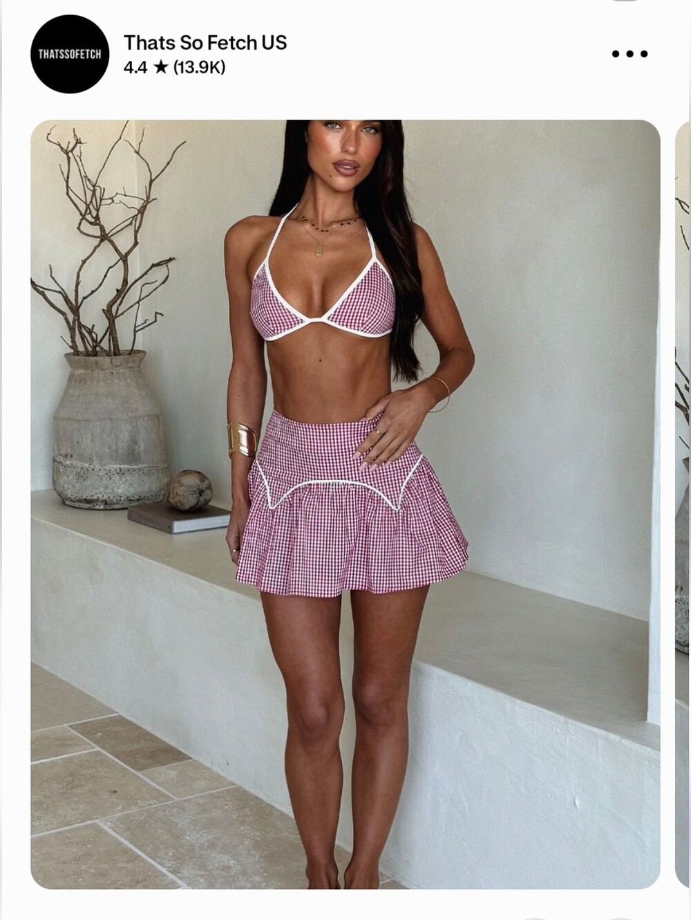 Red Gingham SET (Skirt And Top) BRAND NEW